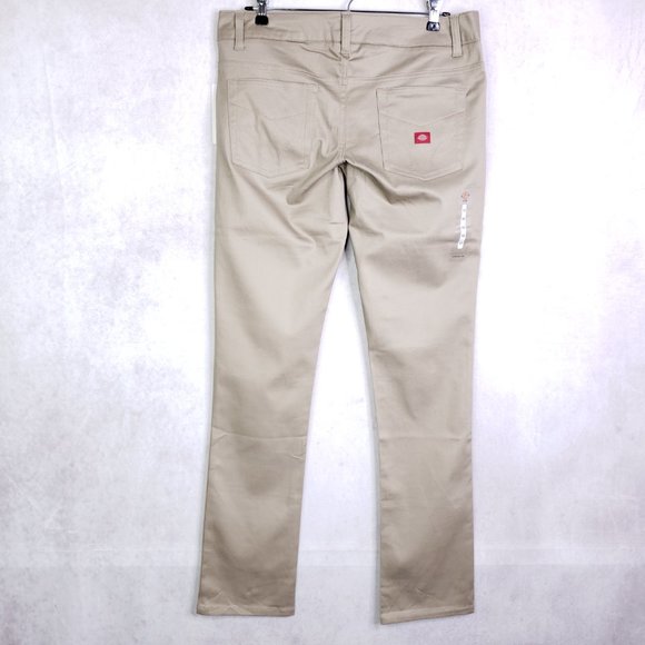 Dickies Girl Junior 5 Pocket Classic Skinny Low Rise Pants, Sz 13 Khaki, HH164 - Picture 2 of 9